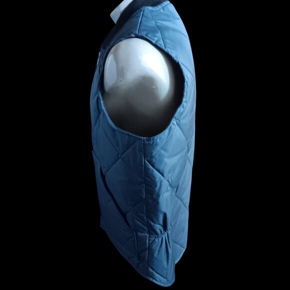 Vintage Men's Large LT Vest Walls Quilted Blue Zip-Up Ribbed Collar USA NWOT New - Picture 5 of 8